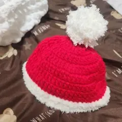 サンタさんポンポン付きニット帽