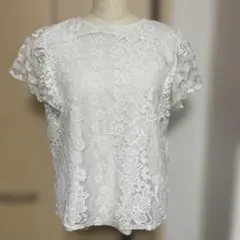 SHOO・LA・RUE DRESKIP レースブラウス M フレンチスリーブ