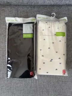 ユニクロ レギンス リラックスフィット10分丈 120サイズ 黒 ハート