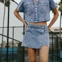 ZARA デニムラップスコートのサムネイル