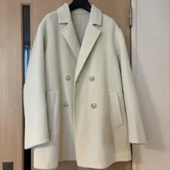 UNIQLO アイボリー ダブルブレスト チェスターコート