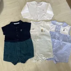 ファミリア　familiar ロンパース　カーディガン　70