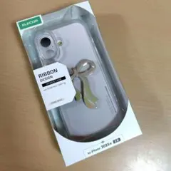エレコム iPhone 17 ハイブリッドケース リボン パールベージュ　新品のサムネイル