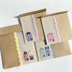 パタンと開くと可愛いギフトラッピング袋　3枚　ハンドメイド