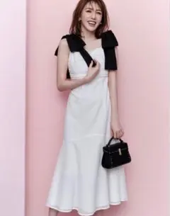 VELIQUE バイカラー バックリボン ロングドレス - メルカリ