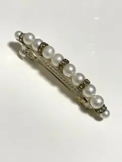 結婚式 お呼ばれ ホワイト パール バンスクリップ バレッタ