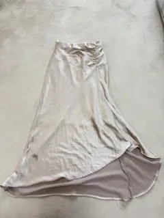 MERCURYDUO サテンピンクベージュタイトスカート M