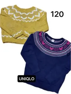 ニット セーター トップス 長袖 UNIQLO 120cm ミッキー　ディズニー