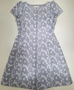 Super Beauty花柄 半袖 Aラインワンピース 40サイズ