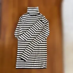 未着用☆UNIQLO☆タートルネックセーター Lサイズ ストライプ
