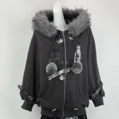 お兄系 y2k 00s archive fur zip-up hoodie - メルカリ