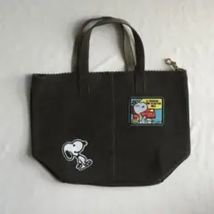 スヌーピー トートバッグ ランチトートバッグ ランチバッグ レザー スエード