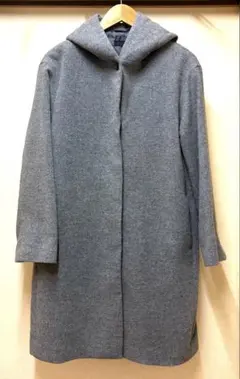 UNIQLO/ユニクロ　フーデットコート　ミドル丈　グレー　M
