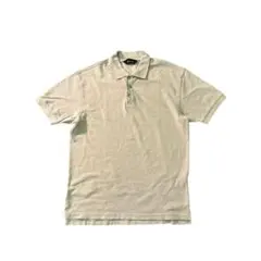7SM1【エディーバウアー】無地　半袖ポロシャツ　ベージュ　コットン　古着