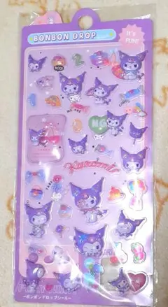 サンリオクロミぷっくりシール　クロミぷくぷくシール　パープル