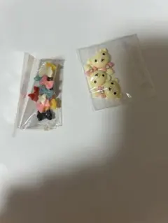 デコパーツ、くま、リボン、かわいい、ミニ
