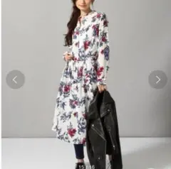 JEANASIS 花柄長袖シャツワンピース