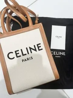 美品CELINE トートバッグ ベージュ/ホワイト