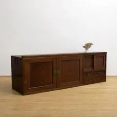 ローボード　棚　木製　M084　古道具　古家具　和家具　ビンテージ　アンティーク