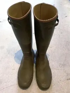 AIGLE モスグリーン定番 ロングブーツ　レインブーツ　旧ロゴ　長靴