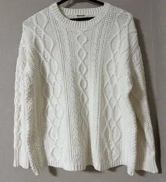 FREAK'S STORE ケーブルニット　ホワイト　フリーサイズ