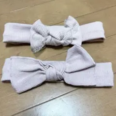 子ども用リボン付きヘアバンド 2個セット ピンク