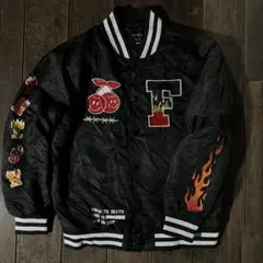 ナイロンスタジャン チェリー ヨーロッパ古着 アメカジ vintage バラ 花