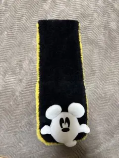 ミッキーマウス フリースマフラー 黒と黄色