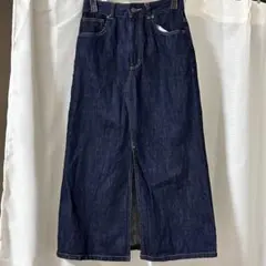 GU デニムフロントスリットロングスカート Sサイズ