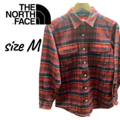 THE NORTH FACE チェックネルシャツ Mサイズ フランネル 赤系