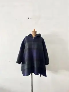 【美品】TOMORROWLAND　ウールカシミヤリバータータンチェック コート