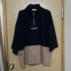 WEGO メンズジップアップトレーナー　五分丈袖