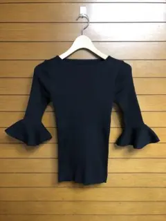 DHOLIC ディーホリック フレアスリーブニット ブラック Fサイズ