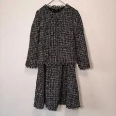 極美品】René ルネ ツイードロングコート ブラック 36 - メルカリ