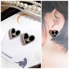 惑星 プラネット ピアス イヤリング ハート シルバー NANA