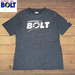 ライトニングボルト ロゴプリントTシャツ 綿混 灰 Lのサムネイル