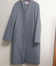美品◇PLST ウールモッサカラーレスコート ノーカラーコート