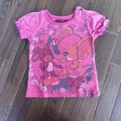 GRAND GROUND Tシャツ ピンク 動物柄 80のサムネイル