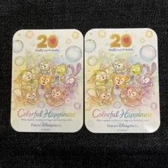 ダッフィー&フレンズ 20周年 カラフルハピネス シール2枚セット ②