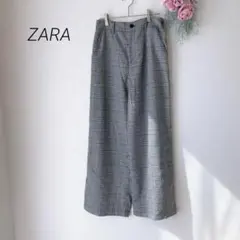 ザラ ZARA / ワイドパンツ （Ｍ）スラックス チェック　グレー　ブラック