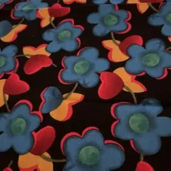 17 花柄コットン生地 青 赤　47✖️47