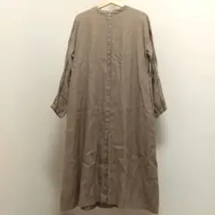 Babaghuri ババグーリ リネン ロングカーディガン M ブラウン - メルカリ