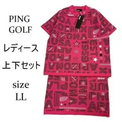 新品 PING ピン ゴルフ 上下セット ニットジャカード ピンク L - メルカリ