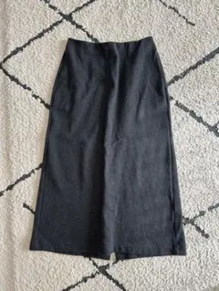 ユニクロ UNIQLO ブラッシュドジャージーナイロンスカート M ダークグレー