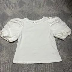 H&M ホワイト パフスリーブ Tシャツ XS
