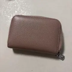 新品 ピンク カードケース 収納 くすみピンク レザー調