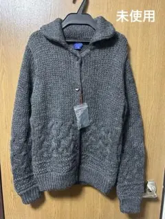 [未使用] HUMAN WOMAN グレー ケーブル編み ニットカーディガン