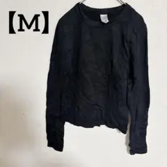 ✨一点限り✨【M】ブラック長袖Tシャツ　トップス　シンプル