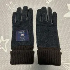MOON メンズ　ウールレザー手袋　ネイビー