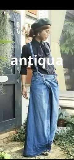 antiqua サスペンダーデニムロングスカートMサイズ